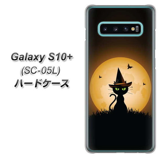 docomo ギャラクシー S10+ オリンピック限定モデル SC-05L 高画質仕上げ 背面印刷 ハードケース【440 猫の魔法使い】