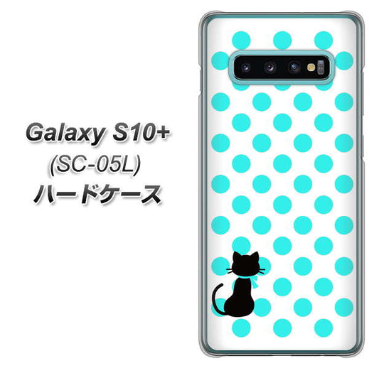 docomo ギャラクシー S10+ オリンピック限定モデル SC-05L 高画質仕上げ 背面印刷 ハードケース【EK809 ネコとシンプル ライトブルー】