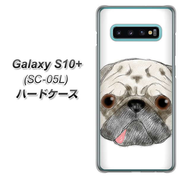 docomo ギャラクシー S10+ オリンピック限定モデル SC-05L 高画質仕上げ 背面印刷 ハードケース【YD855 パグ01】