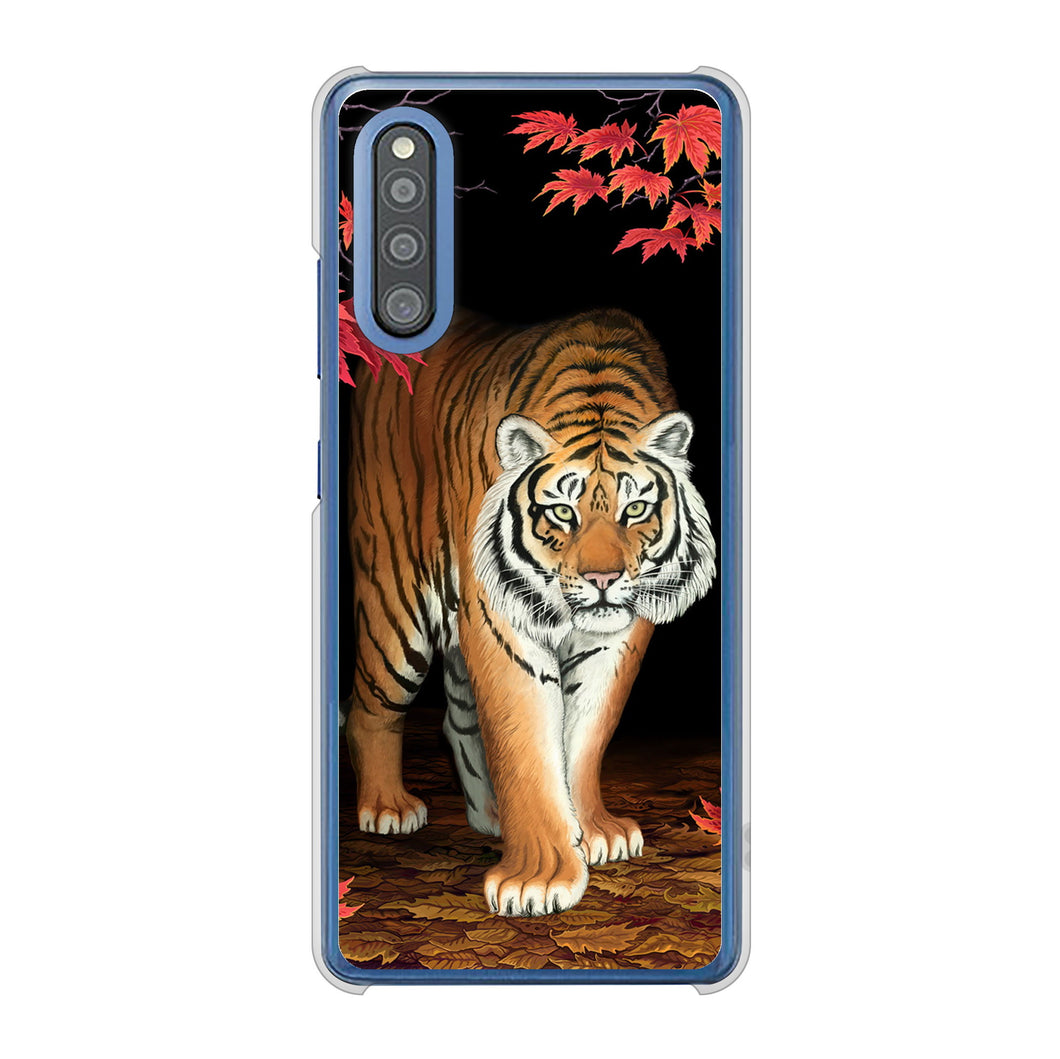 Galaxy A41 SC-41A docomo 高画質仕上げ 背面印刷 ハードケース 【177 もみじと虎】