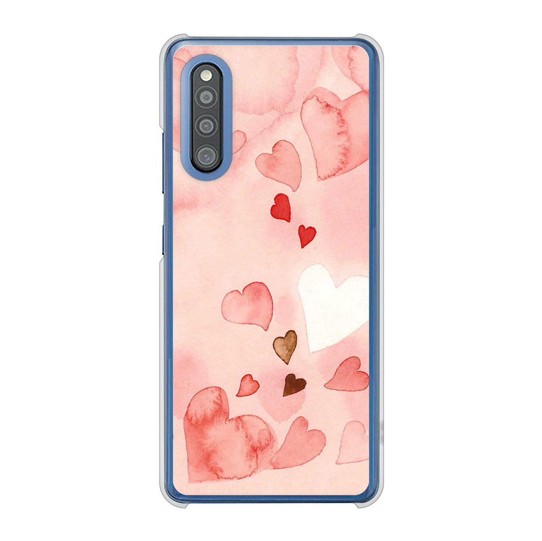 Galaxy A41 SC-41A docomo 高画質仕上げ 背面印刷 ハードケース 【1125 ハートの和紙】