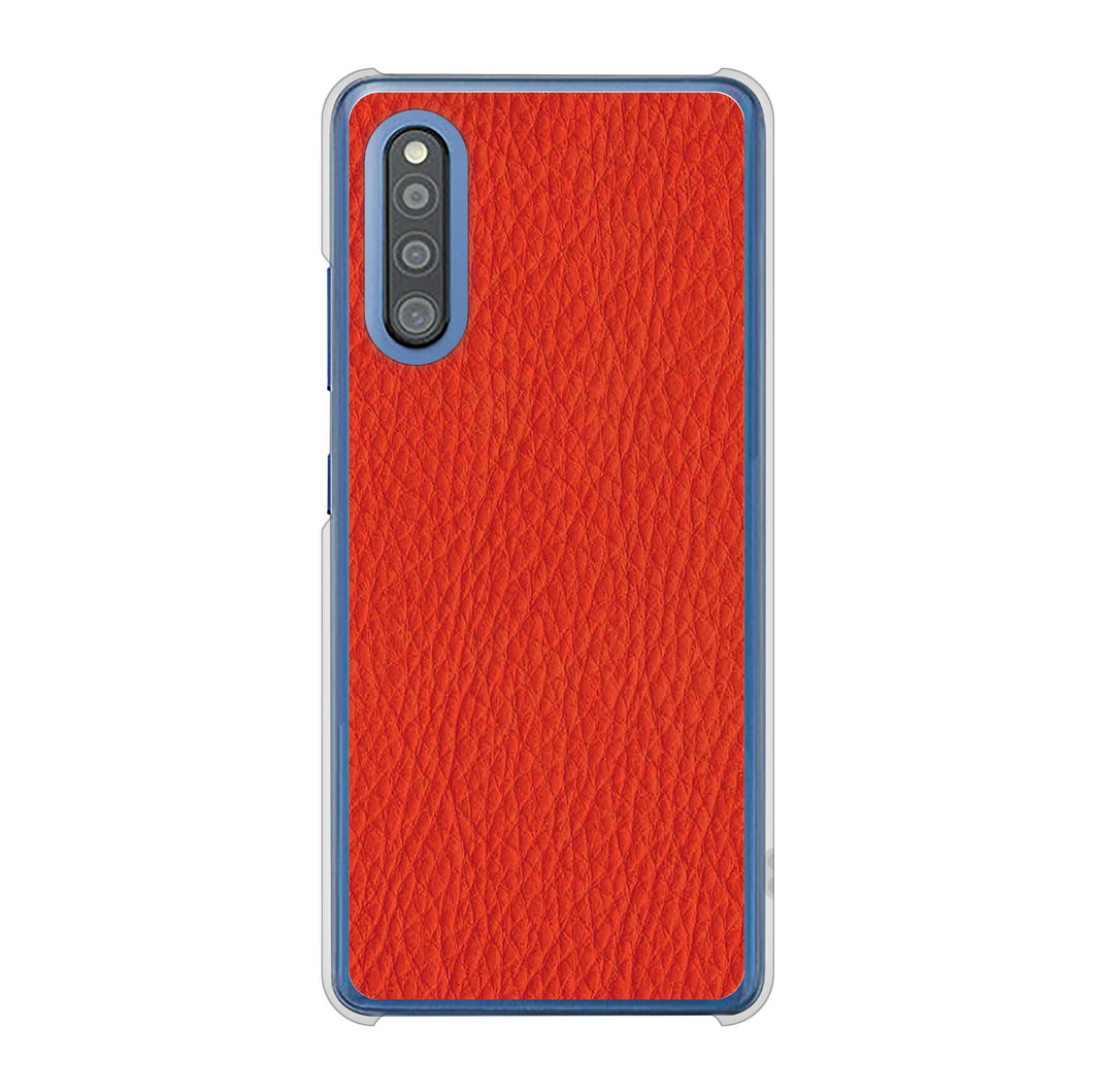 Galaxy A41 SC-41A docomo 高画質仕上げ 背面印刷 ハードケース 【EK852 レザー風レッド】