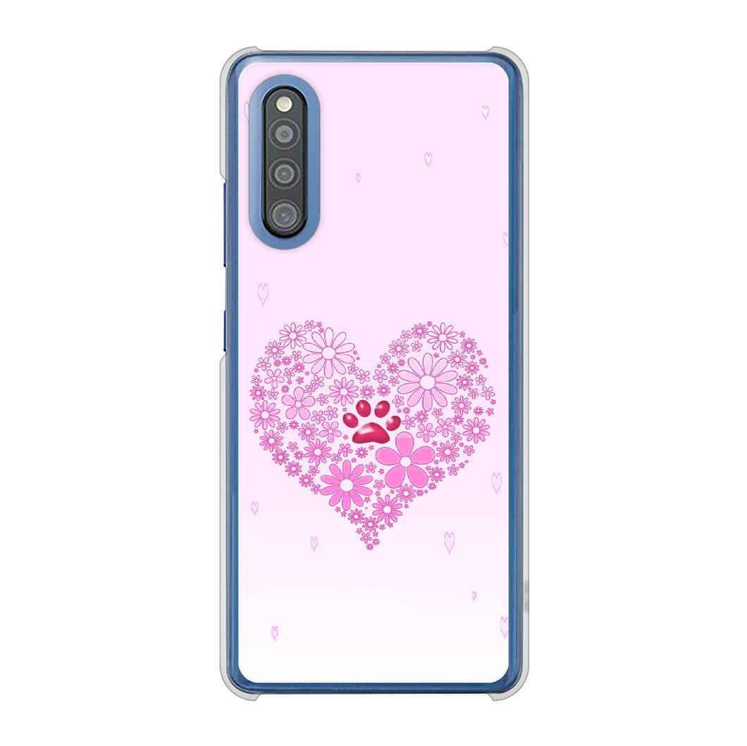 Galaxy A41 SC-41A docomo 高画質仕上げ 背面印刷 ハードケース ハートと肉球
