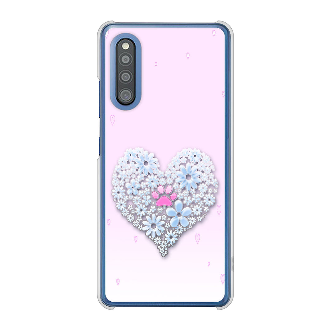 Galaxy A41 SC-41A docomo 高画質仕上げ 背面印刷 ハードケース ハートと肉球