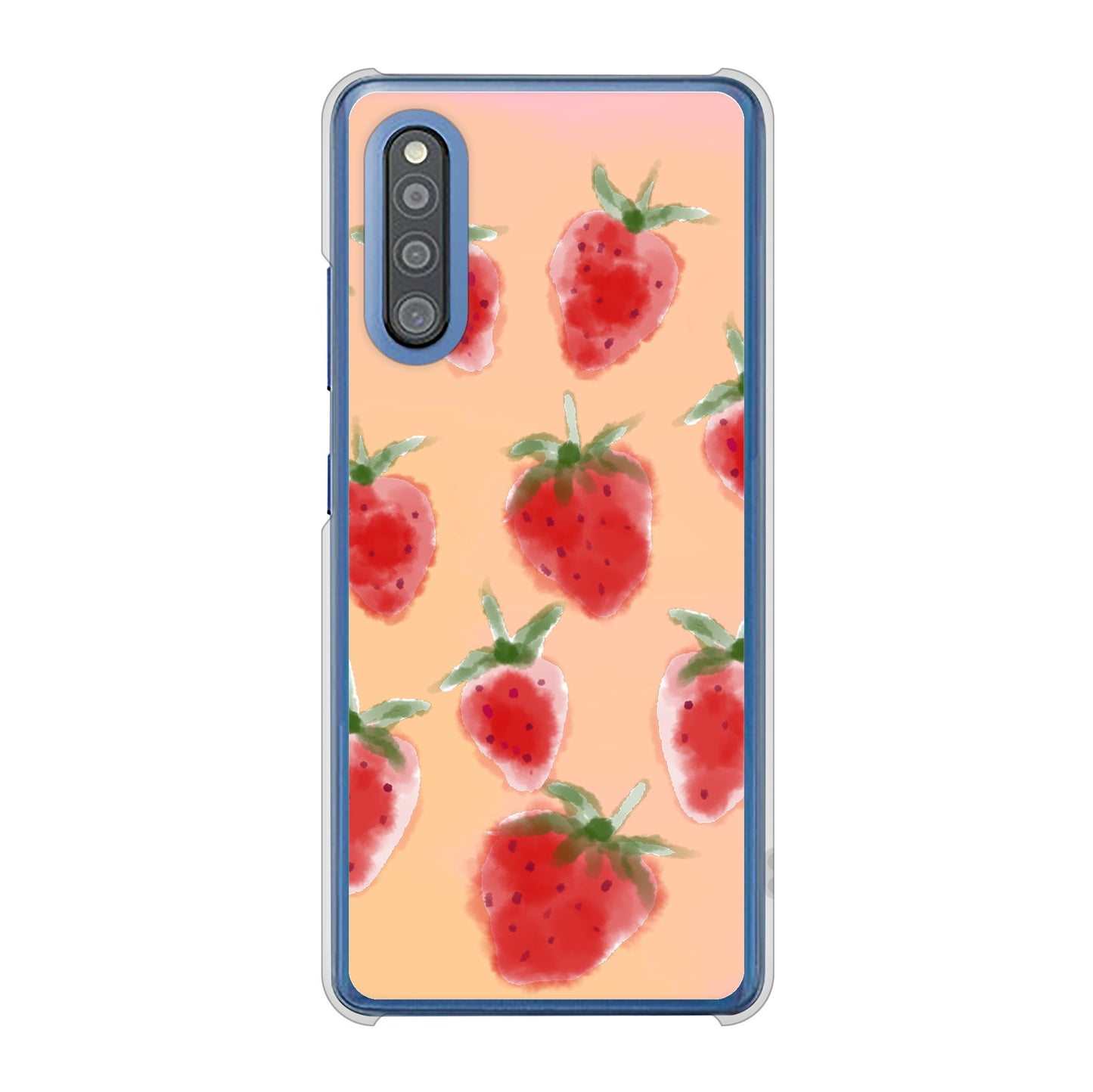 Galaxy A41 SC-41A docomo 高画質仕上げ 背面印刷 ハードケース イチゴ 水彩