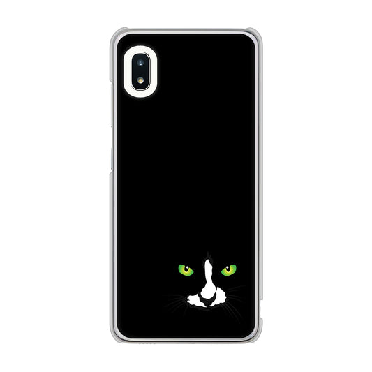 Galaxy A21 SC-42A docomo 高画質仕上げ 背面印刷 ハードケース 【398 黒ネコ】
