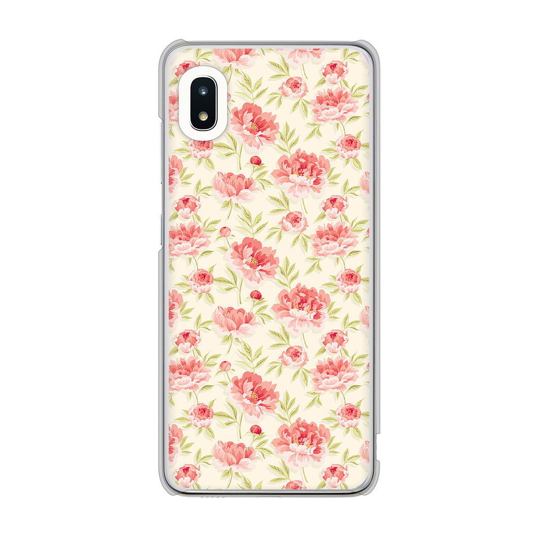 Galaxy A21 SC-42A docomo 高画質仕上げ 背面印刷 ハードケース 北欧の小花