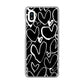 Galaxy A21 SC-42A docomo 高画質仕上げ 背面印刷 ハードケース 【1124 ハート BK＆WH】