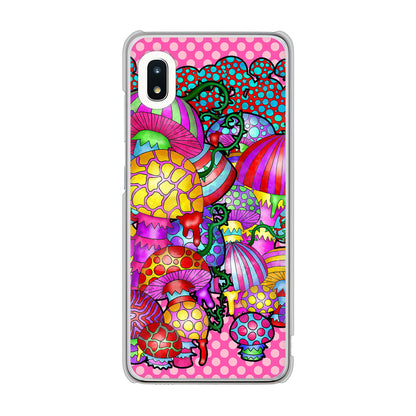 Galaxy A21 SC-42A docomo 高画質仕上げ 背面印刷 ハードケース むかいあぐる きのこ