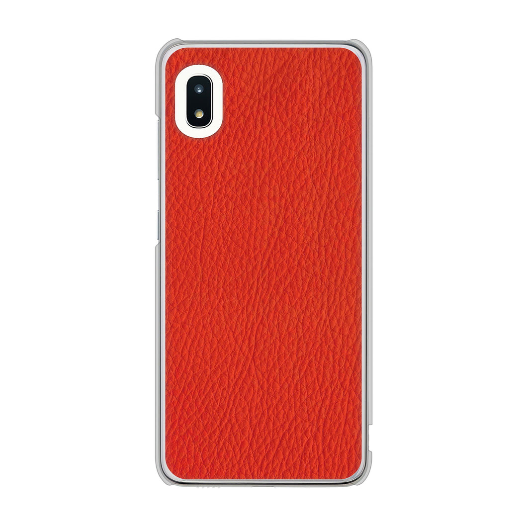 Galaxy A21 SC-42A docomo 高画質仕上げ 背面印刷 ハードケース 【EK852 レザー風レッド】