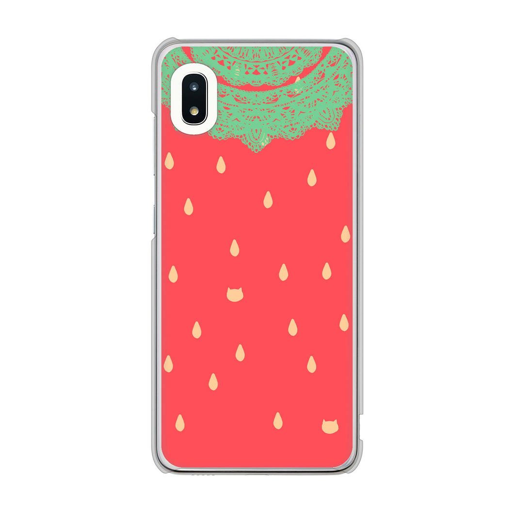 Galaxy A21 SC-42A docomo 高画質仕上げ 背面印刷 ハードケース 【MI800 strawberry ストロベリー】