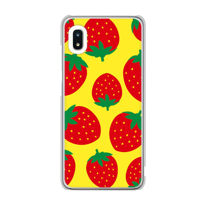 Galaxy A21 SC-42A docomo 高画質仕上げ 背面印刷 ハードケース 大きいイチゴ模様