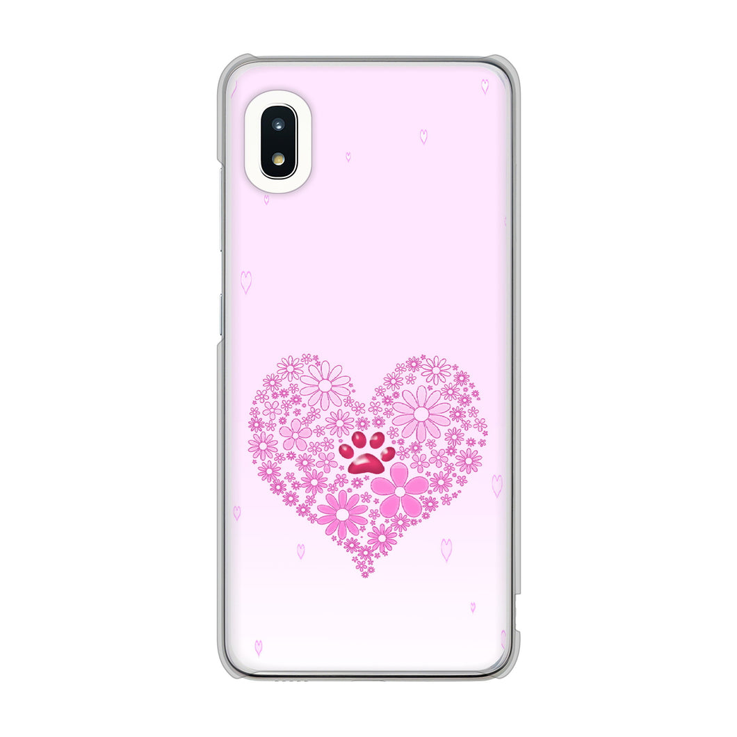 Galaxy A21 SC-42A docomo 高画質仕上げ 背面印刷 ハードケース ハートと肉球