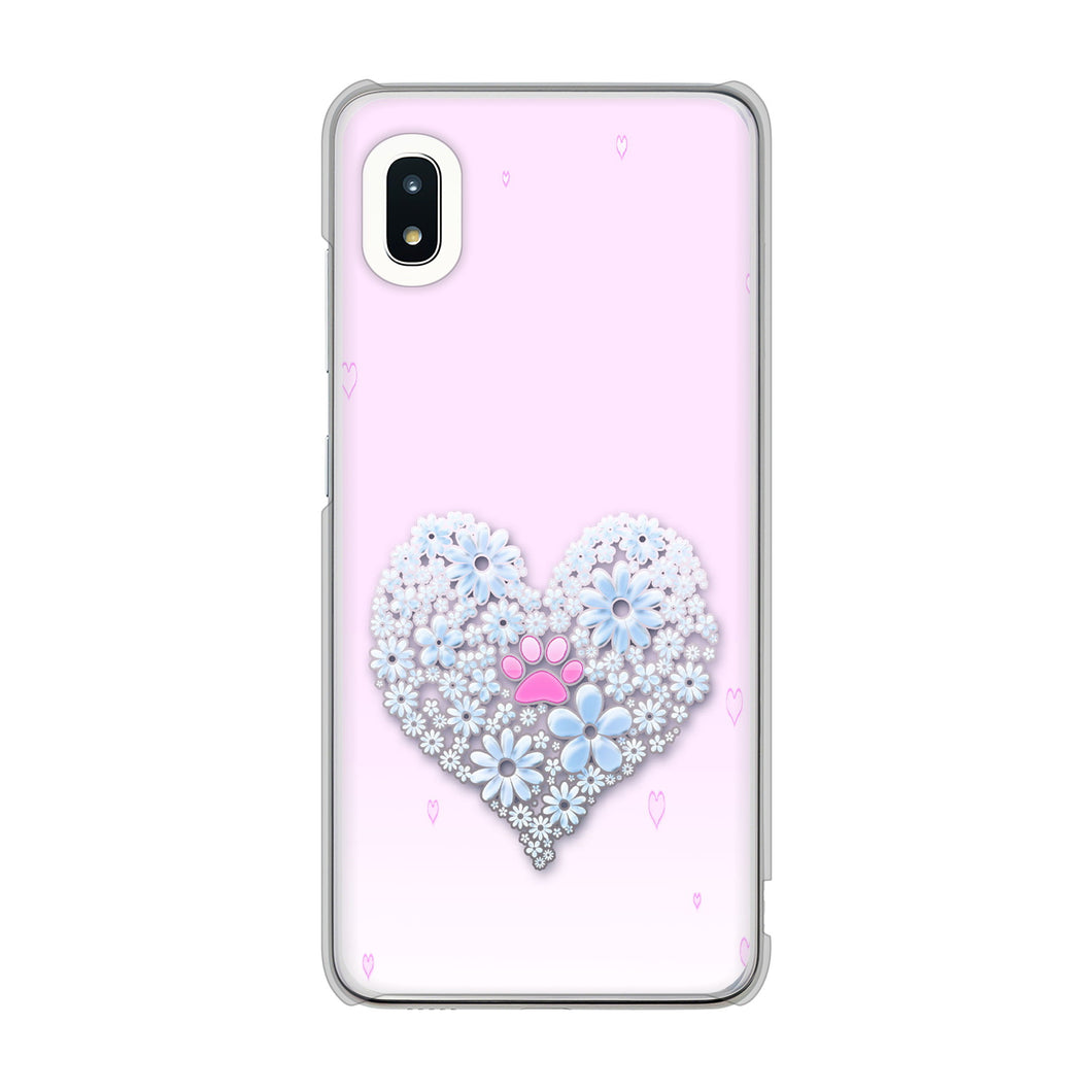 Galaxy A21 SC-42A docomo 高画質仕上げ 背面印刷 ハードケース ハートと肉球