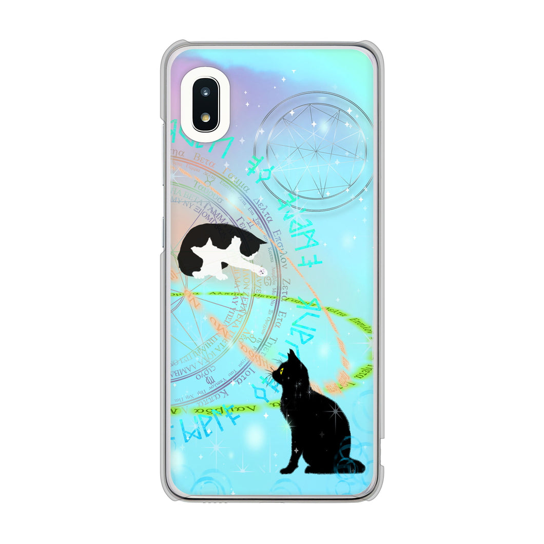 Galaxy A21 SC-42A docomo 高画質仕上げ 背面印刷 ハードケース 魔法陣猫