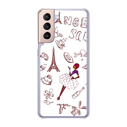 Galaxy S21 5G SC-51B docomo 高画質仕上げ 背面印刷 ハードケース LOVE フランス
