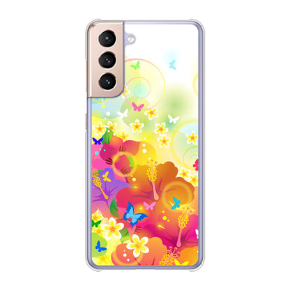 Galaxy S21 5G SC-51B docomo 高画質仕上げ 背面印刷 ハードケース バタフライ