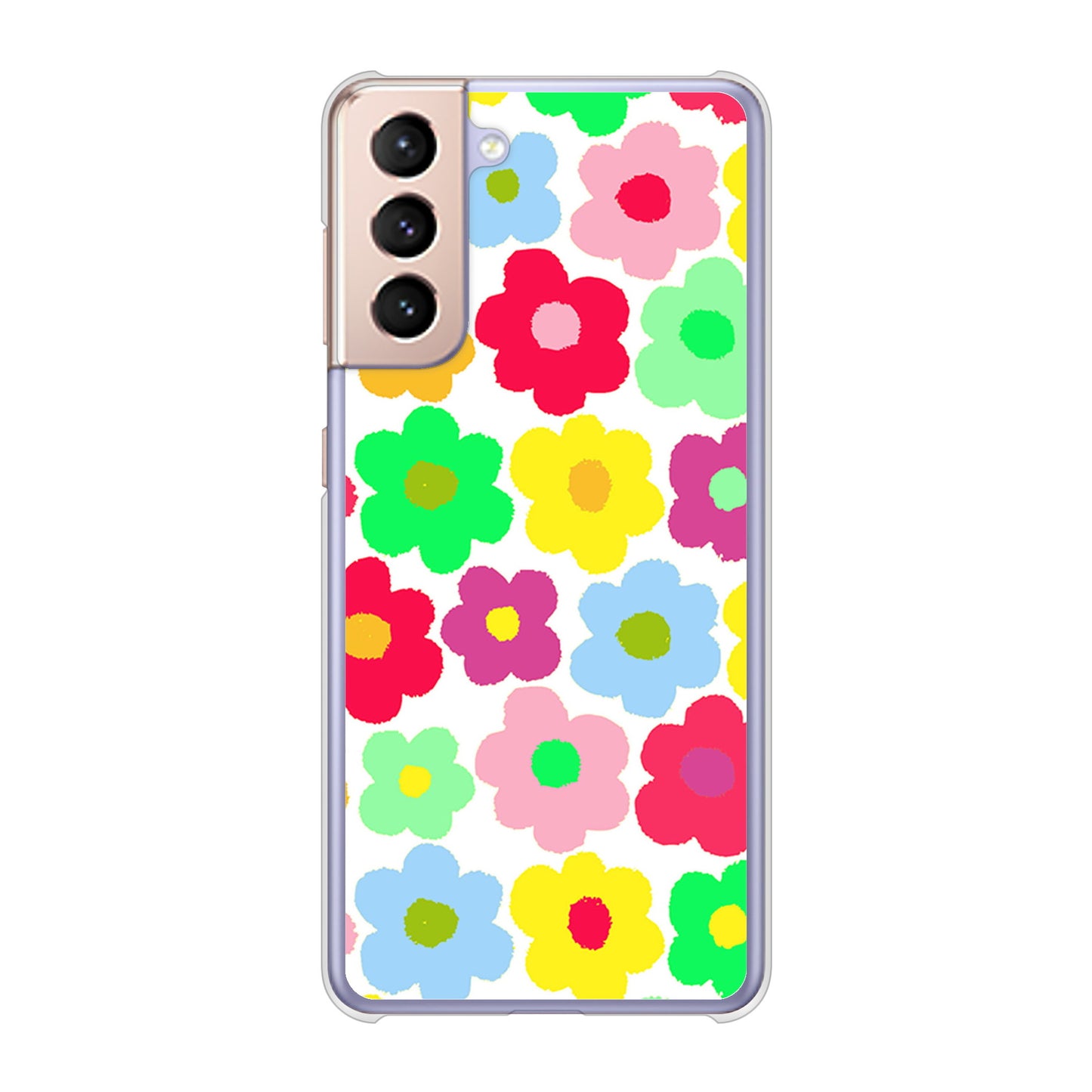 Galaxy S21 5G SC-51B docomo 高画質仕上げ 背面印刷 ハードケース ルーズフラワー