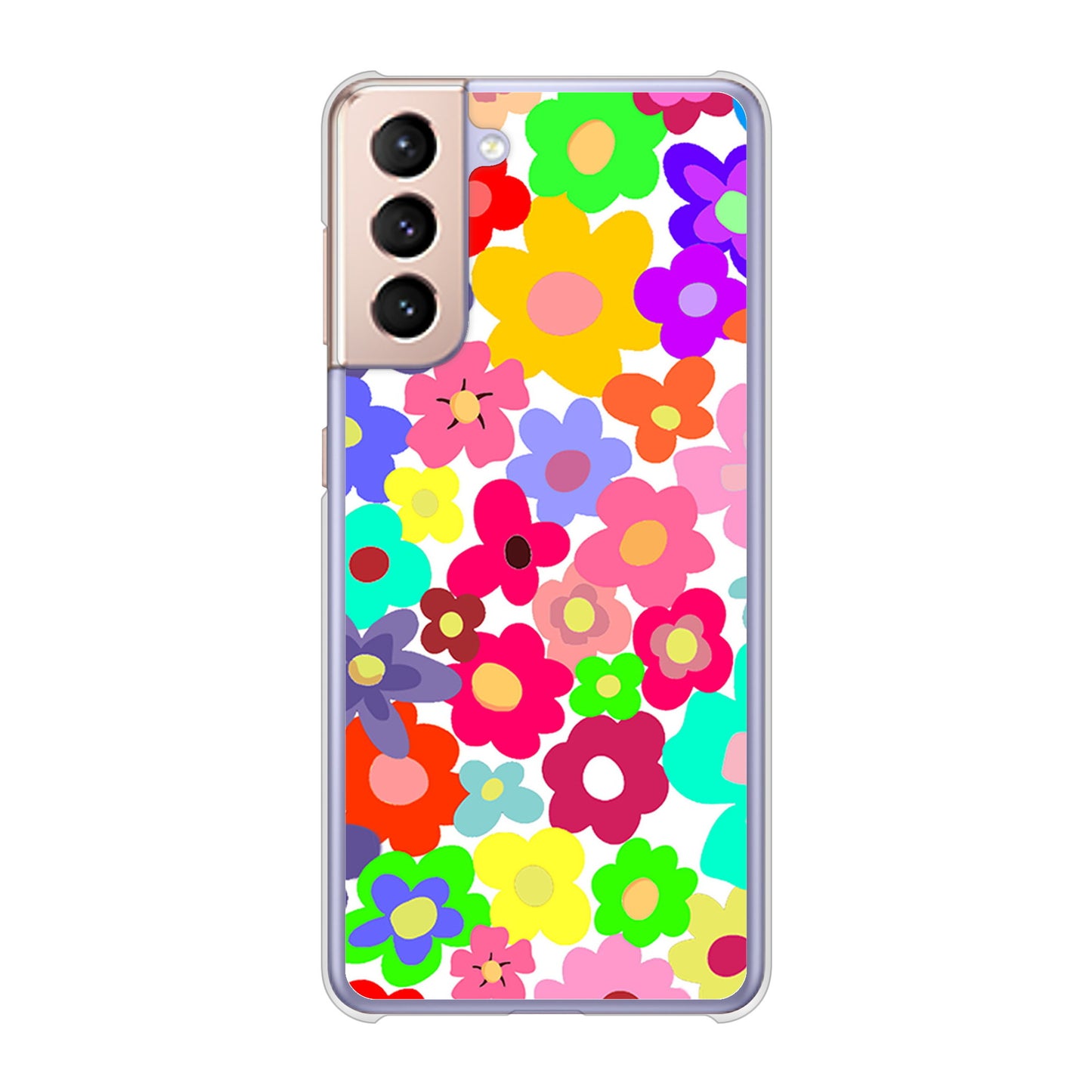 Galaxy S21 5G SC-51B docomo 高画質仕上げ 背面印刷 ハードケース ルーズフラワー