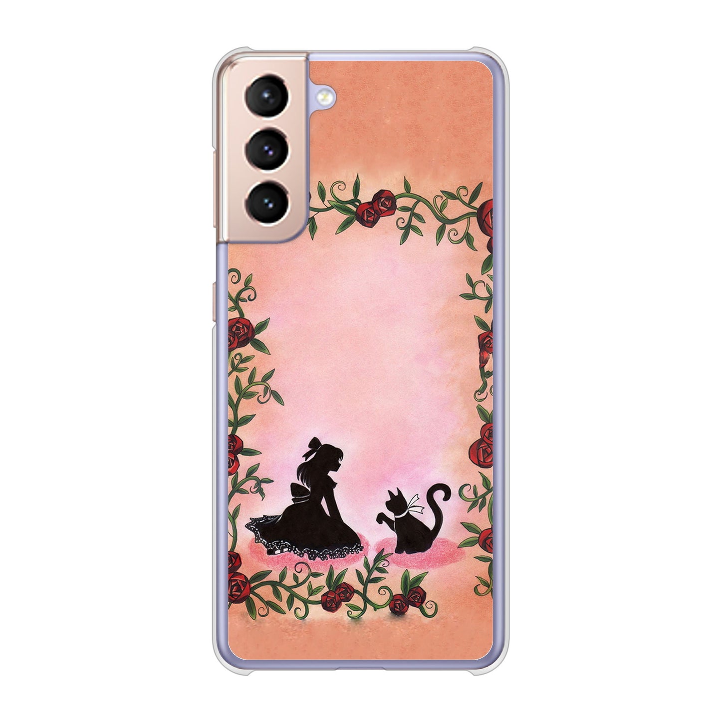 Galaxy S21 5G SC-51B docomo 高画質仕上げ 背面印刷 ハードケース お姫様とネコ