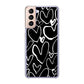 Galaxy S21 5G SC-51B docomo 高画質仕上げ 背面印刷 ハードケース 【1124 ハート BK＆WH】