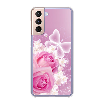 Galaxy S21 5G SC-51B docomo 高画質仕上げ 背面印刷 ハードケース ロマンチックなバラ