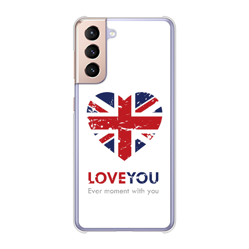 Galaxy S21 5G SC-51B docomo 高画質仕上げ 背面印刷 ハードケース ユニオンジャックハート