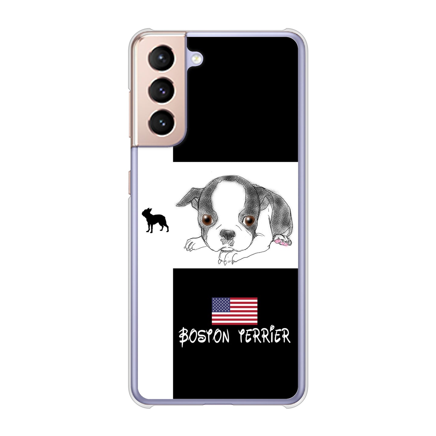 Galaxy S21 5G SC-51B docomo 高画質仕上げ 背面印刷 ハードケース ボストンテリア