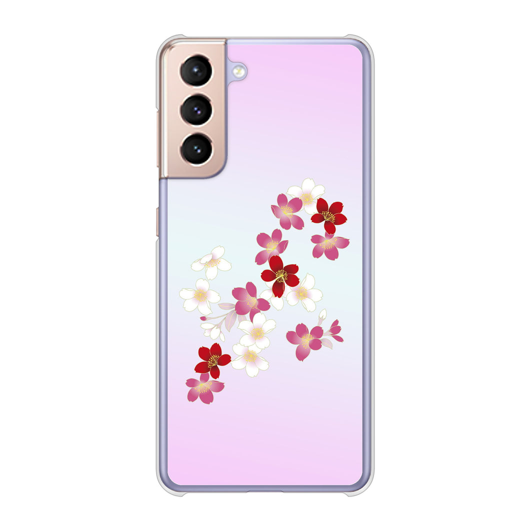 Galaxy S21 5G SC-51B docomo 高画質仕上げ 背面印刷 ハードケース 和花柄