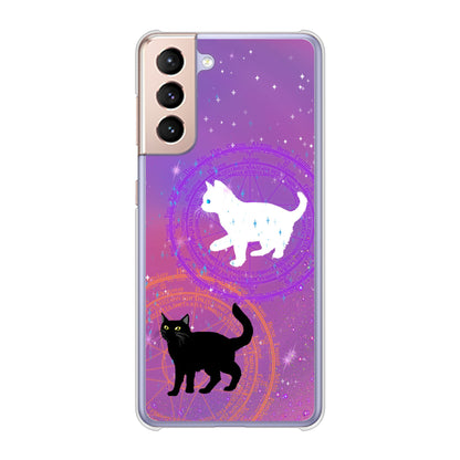 Galaxy S21 5G SC-51B docomo 高画質仕上げ 背面印刷 ハードケース 魔法陣猫