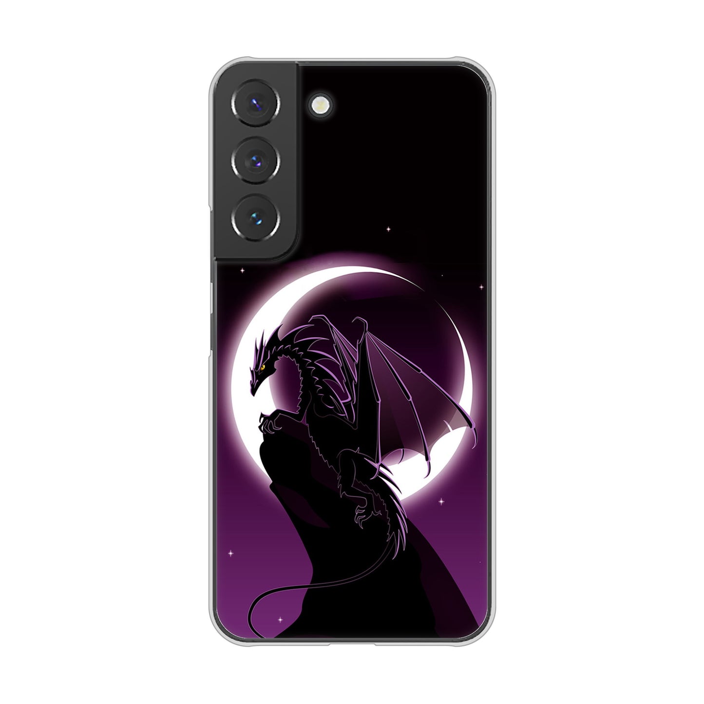 Galaxy S22 SC-51C docomo 高画質仕上げ 背面印刷 ハードケース 【037 三日月とドラゴン】