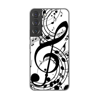 Galaxy S22 SC-51C docomo 高画質仕上げ 背面印刷 ハードケース 音符