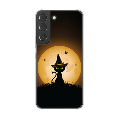 Galaxy S22 SC-51C docomo 高画質仕上げ 背面印刷 ハードケース 夜とネコ