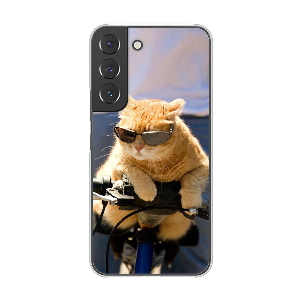 Galaxy S22 SC-51C docomo 高画質仕上げ 背面印刷 ハードケース 【595 にゃんとサイクル】