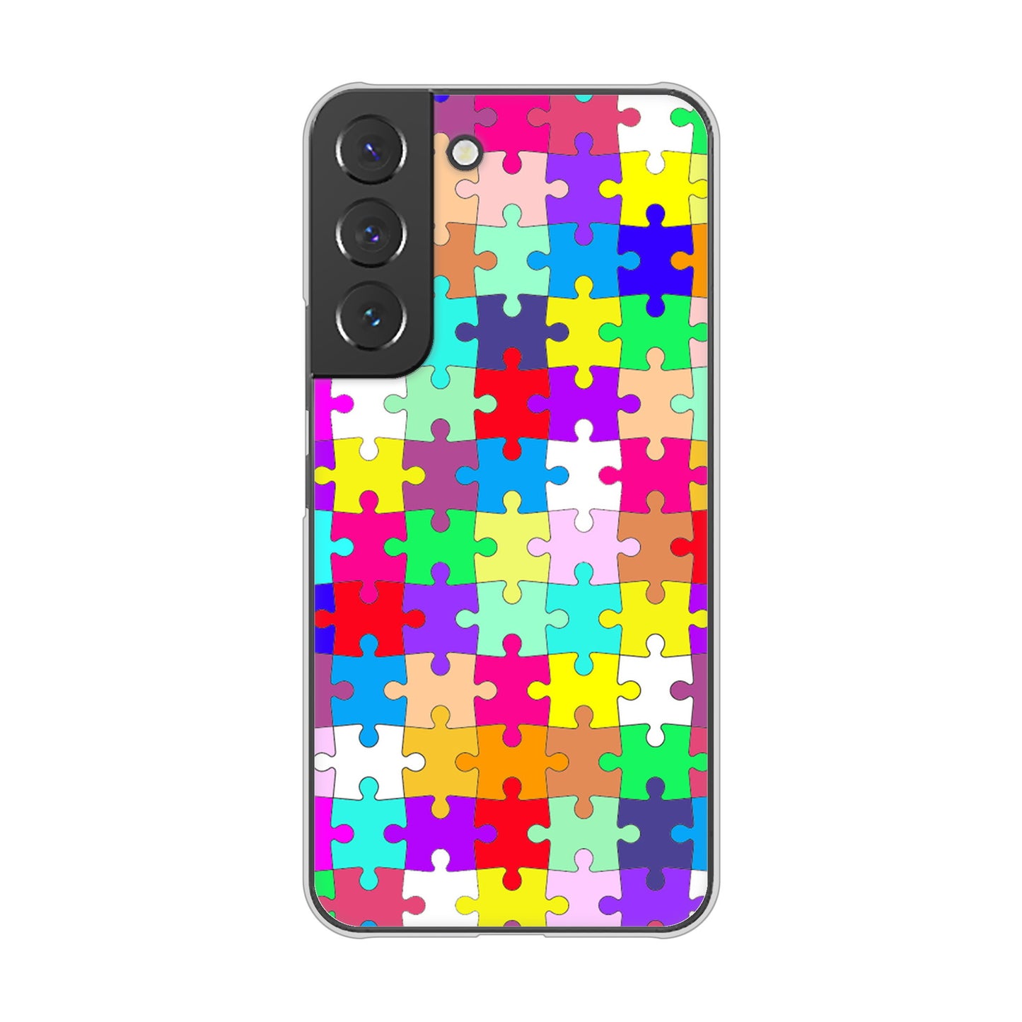 Galaxy S22 SC-51C docomo 高画質仕上げ 背面印刷 ハードケース 【727 カラフルパズル】