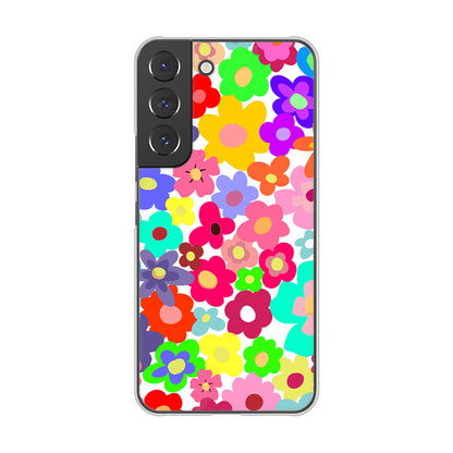 Galaxy S22 SC-51C docomo 高画質仕上げ 背面印刷 ハードケース ルーズフラワー