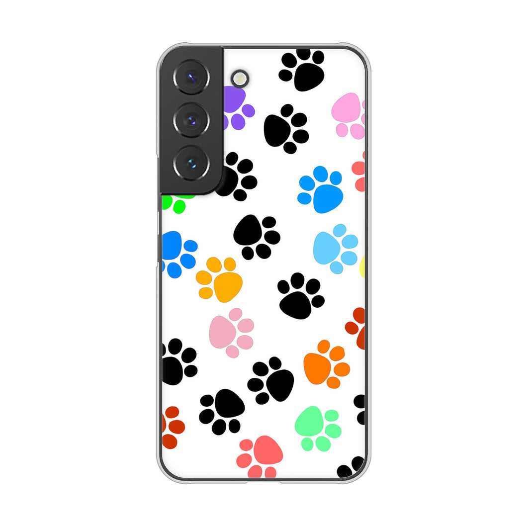 Galaxy S22 SC-51C docomo 高画質仕上げ 背面印刷 ハードケース 【1108 あしあとカラフル】