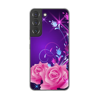 Galaxy S22 SC-51C docomo 高画質仕上げ 背面印刷 ハードケース ロマンチックなバラ