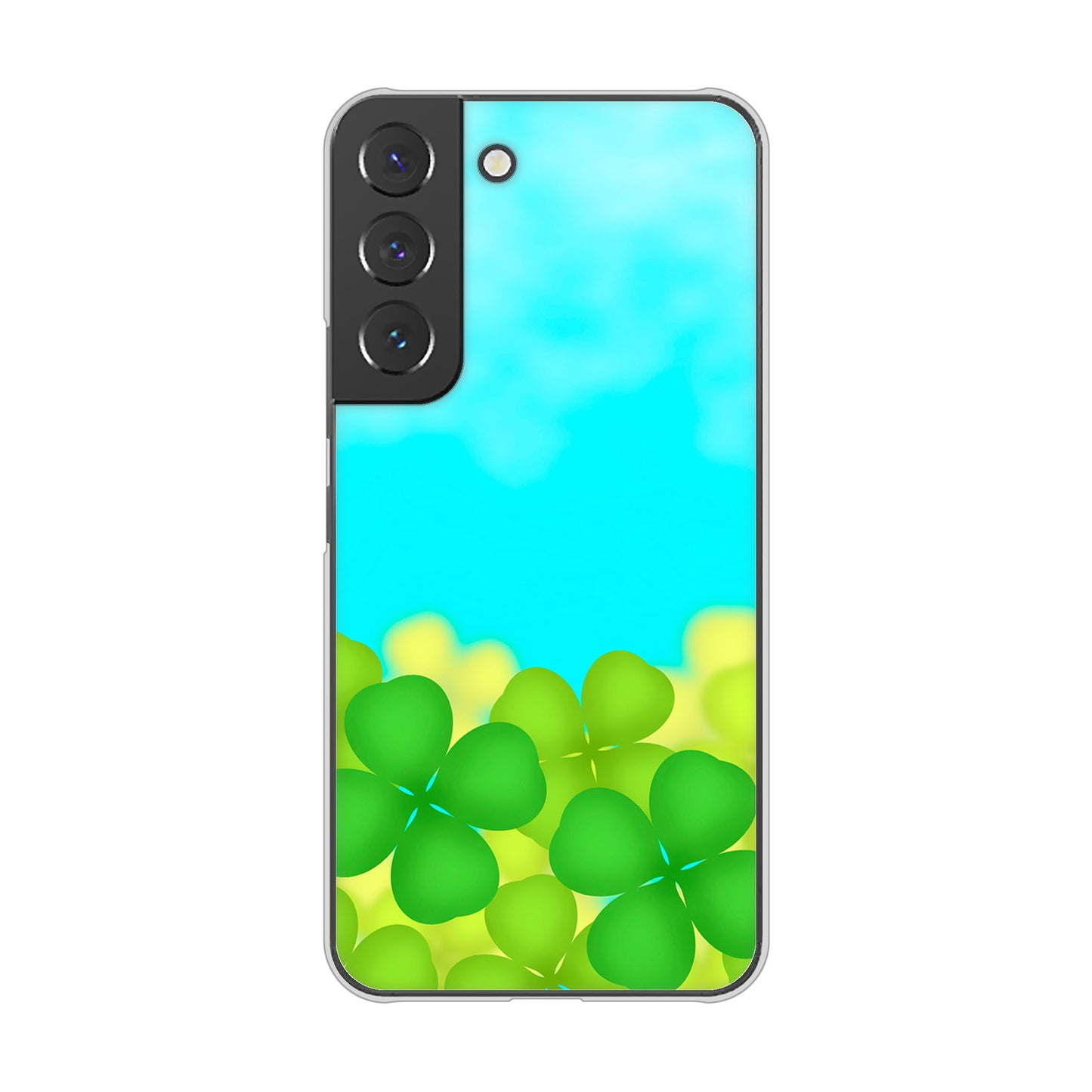 Galaxy S22 SC-51C docomo 高画質仕上げ 背面印刷 ハードケース 【VA820 四葉のクローバー畑】