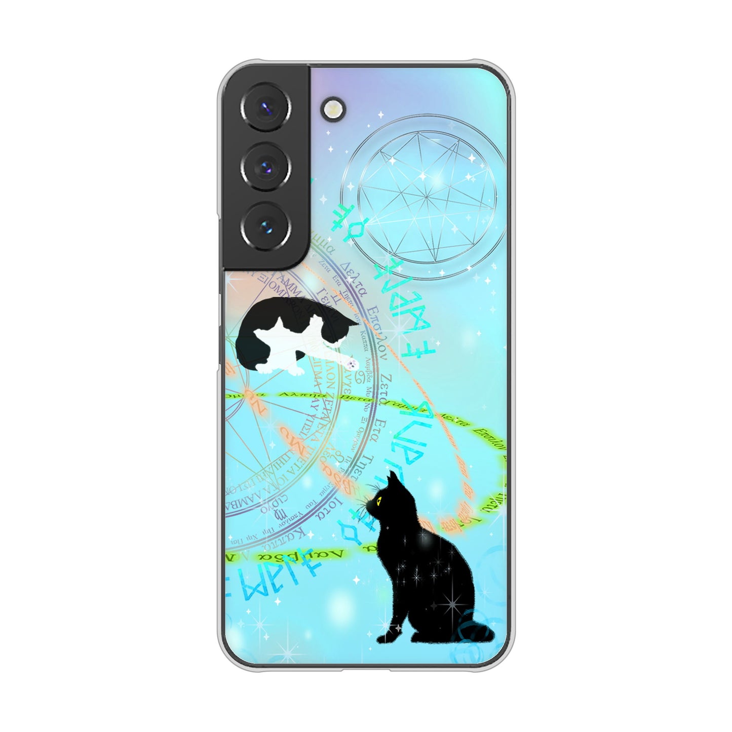 Galaxy S22 SC-51C docomo 高画質仕上げ 背面印刷 ハードケース 魔法陣猫