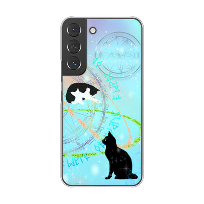 Galaxy S22 SC-51C docomo 高画質仕上げ 背面印刷 ハードケース 魔法陣猫