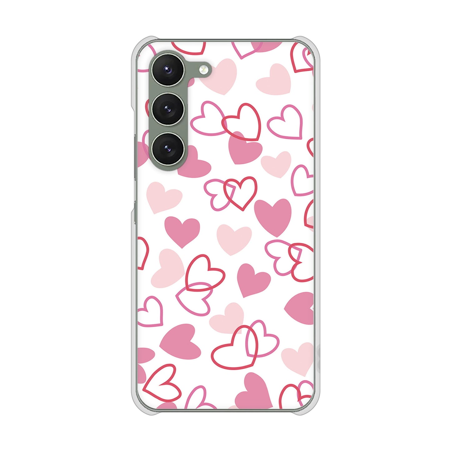 Galaxy S23 SC-51D docomo 高画質仕上げ 背面印刷 ハードケース ハートがいっぱい