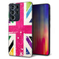 docomo ギャラクシーS21 ウルトラ 5G SC-52B 強化ガラス＆TPUスマホケース ガラプリ【SC806 ユニオンジャック ピンクビンテージ】