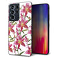 docomo ギャラクシーS21 ウルトラ 5G SC-52B 強化ガラス＆TPUスマホケース ガラプリ【SC892 ボタニカル スカーレットリリー】
