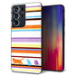 docomo ギャラクシーS21 ウルトラ 5G SC-52B 強化ガラス＆TPUスマホケース ガラプリ【YA887 ストライプネコ01】