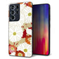 docomo ギャラクシーS21 ウルトラ 5G SC-52B 強化ガラス＆TPUスマホケース ガラプリ【YJ322 和柄 菊】