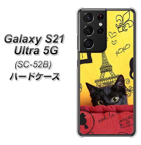 docomo ギャラクシーS21 ウルトラ 5G SC-52B 高画質仕上げ 背面印刷 ハードケース【686 パリの子猫】