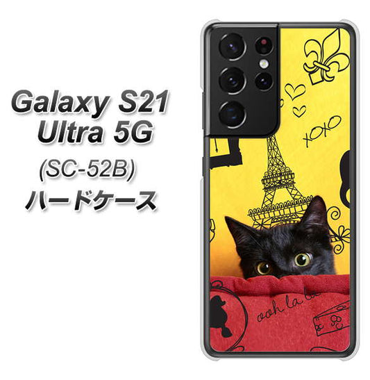 docomo ギャラクシーS21 ウルトラ 5G SC-52B 高画質仕上げ 背面印刷 ハードケース【686 パリの子猫】