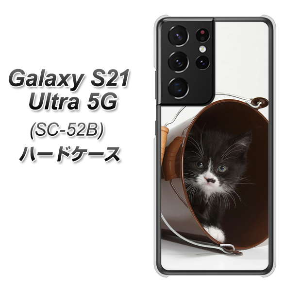 docomo ギャラクシーS21 ウルトラ 5G SC-52B 高画質仕上げ 背面印刷 ハードケース【VA800 ネコとバケツ】