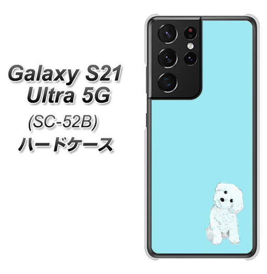 docomo ギャラクシーS21 ウルトラ 5G SC-52B 高画質仕上げ 背面印刷 ハードケース【YJ070 トイプードルホワイト（ブルー）】